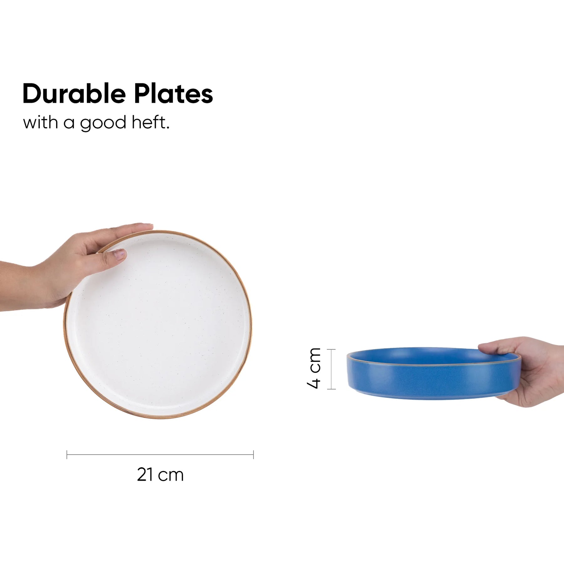Ceramic Breakfast Set | Japandi Collection | 6 Pieces | Blue & White