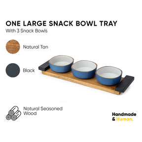 Shay Ceramic Snack Bowl & Tray Set | 300ml | Matte Finish | Premium Stoneware