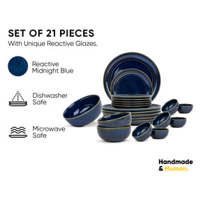 Self Reactive Ceramic Dinner Set of 21