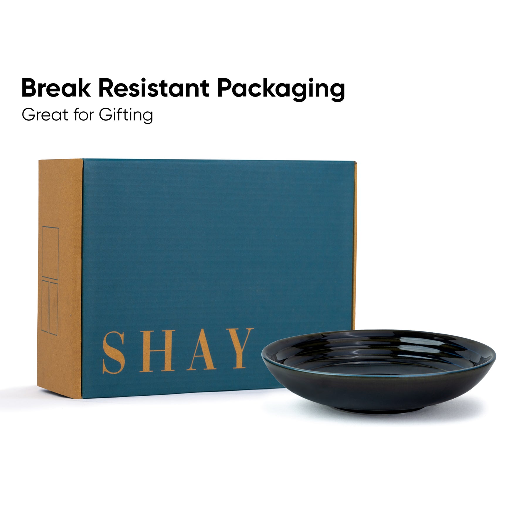 Ceramic Pasta Bowl 21cm – Blue Green | Glossy Reactive Glaze