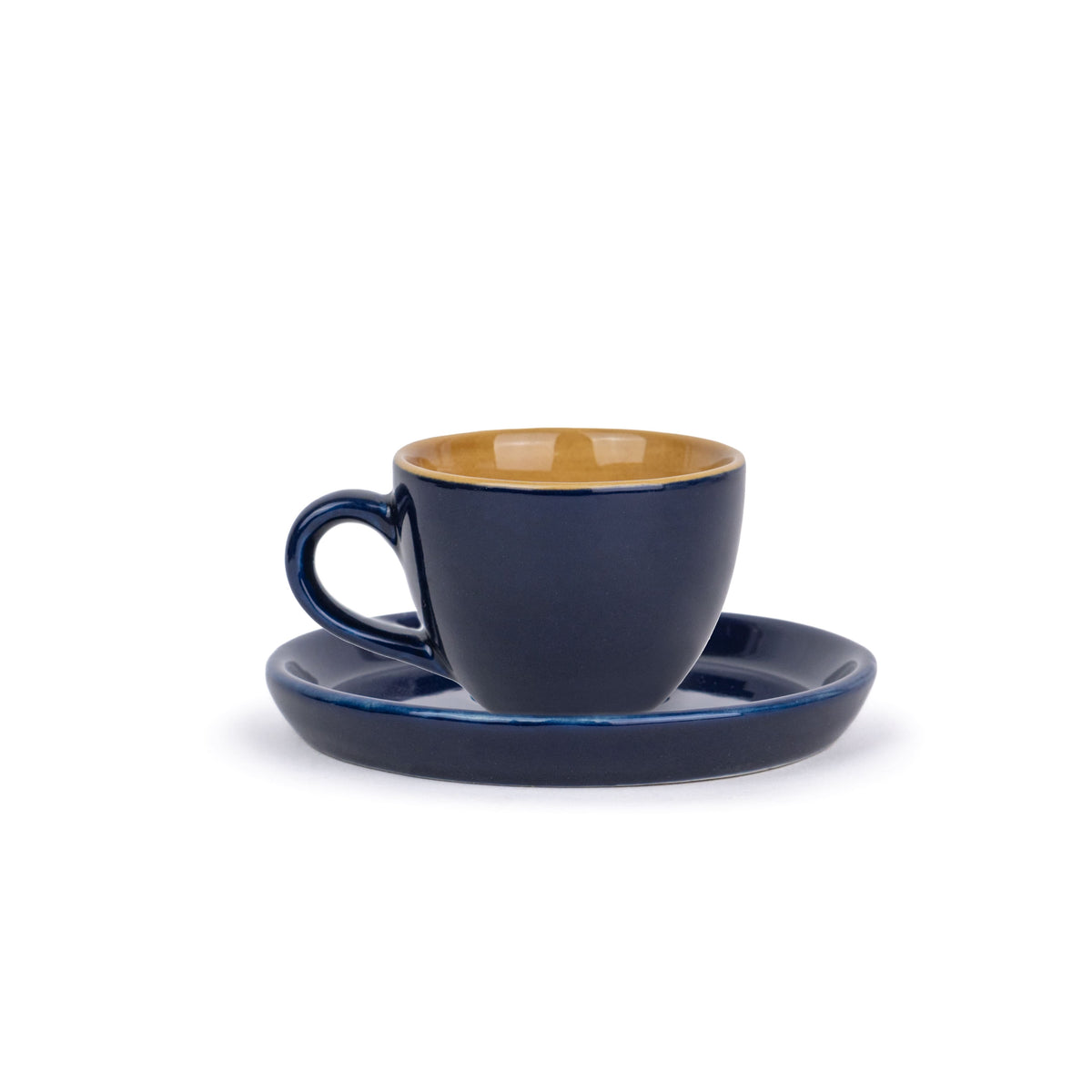 Ceramic Espresso Cup and Saucer Set of 2 | 100ml | Glossy Finish | Microwave Safe