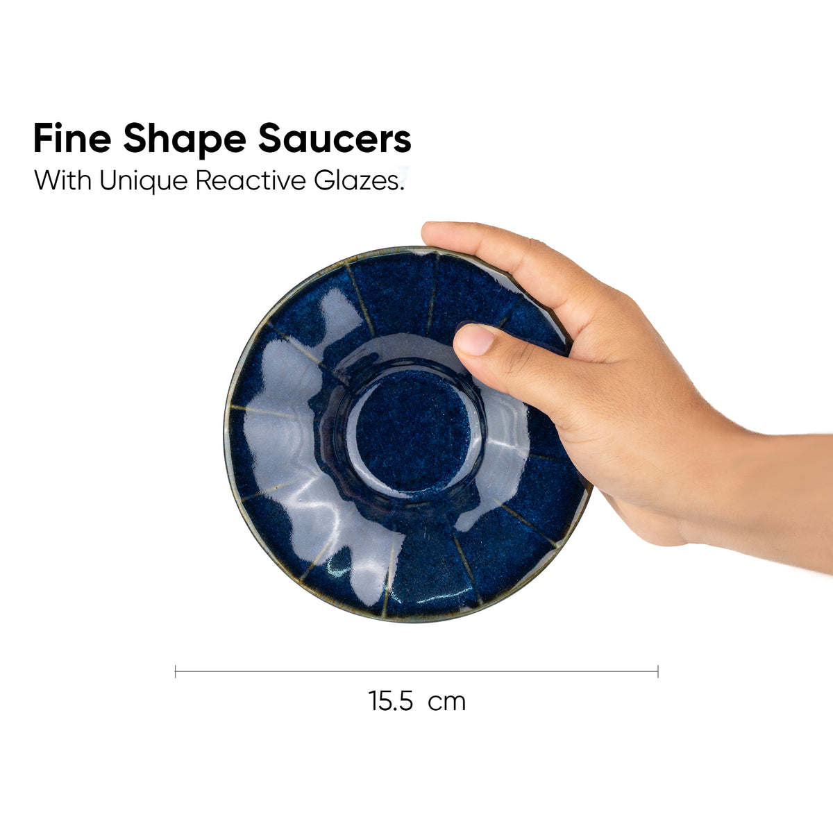 Ceramic Tea Cup & Saucer – Blue Green, 180ml | Reactive Glaze Finish