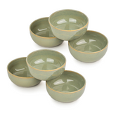 Ceramic Veg Bowls Set of 6 for Dinner – Pista | 180ml | Self Reactive Collection