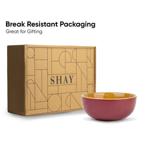 Ceramic Snack Bowl Set | 330ml | Set of 4 | Glossy Finish | Premium Stoneware