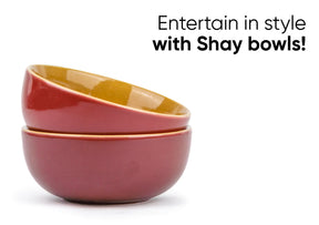 Ceramic Snack Bowl Set | 330ml | Set of 4 | Glossy Finish | Premium Stoneware