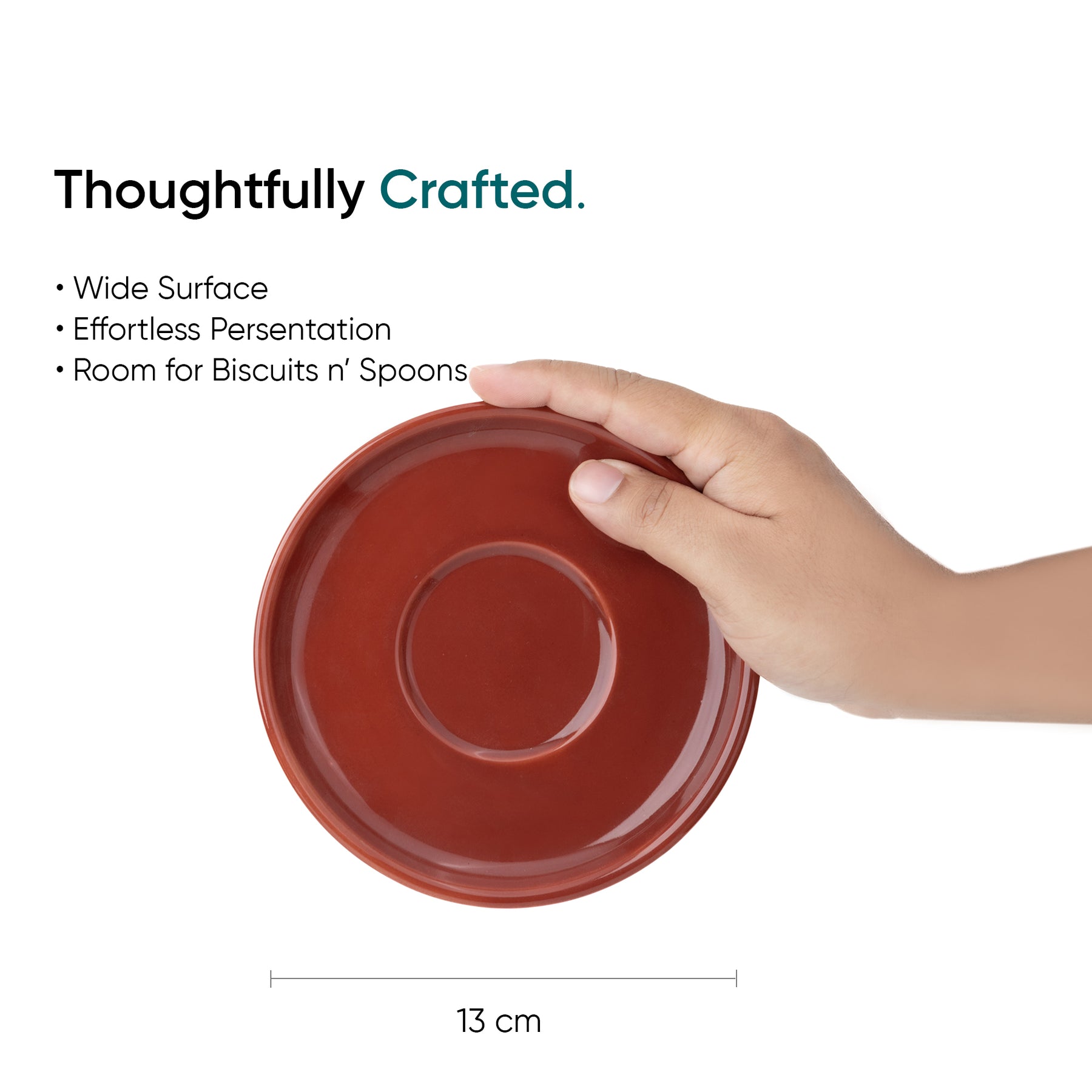Burgundy Ceramic Cappuccino Cup & Saucer – 250 ML