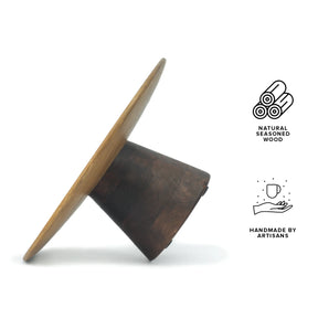 Wooden Cake Stand | Handcrafted Dual Tone Pedestal Stand for Cakes & Desserts