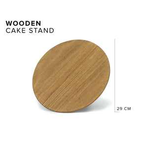 Wooden Cake Stand | Handcrafted Dual Tone Pedestal Stand for Cakes & Desserts