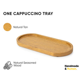 Small Wooden Cappuccino Tray | Elegant Wood Serving Tray