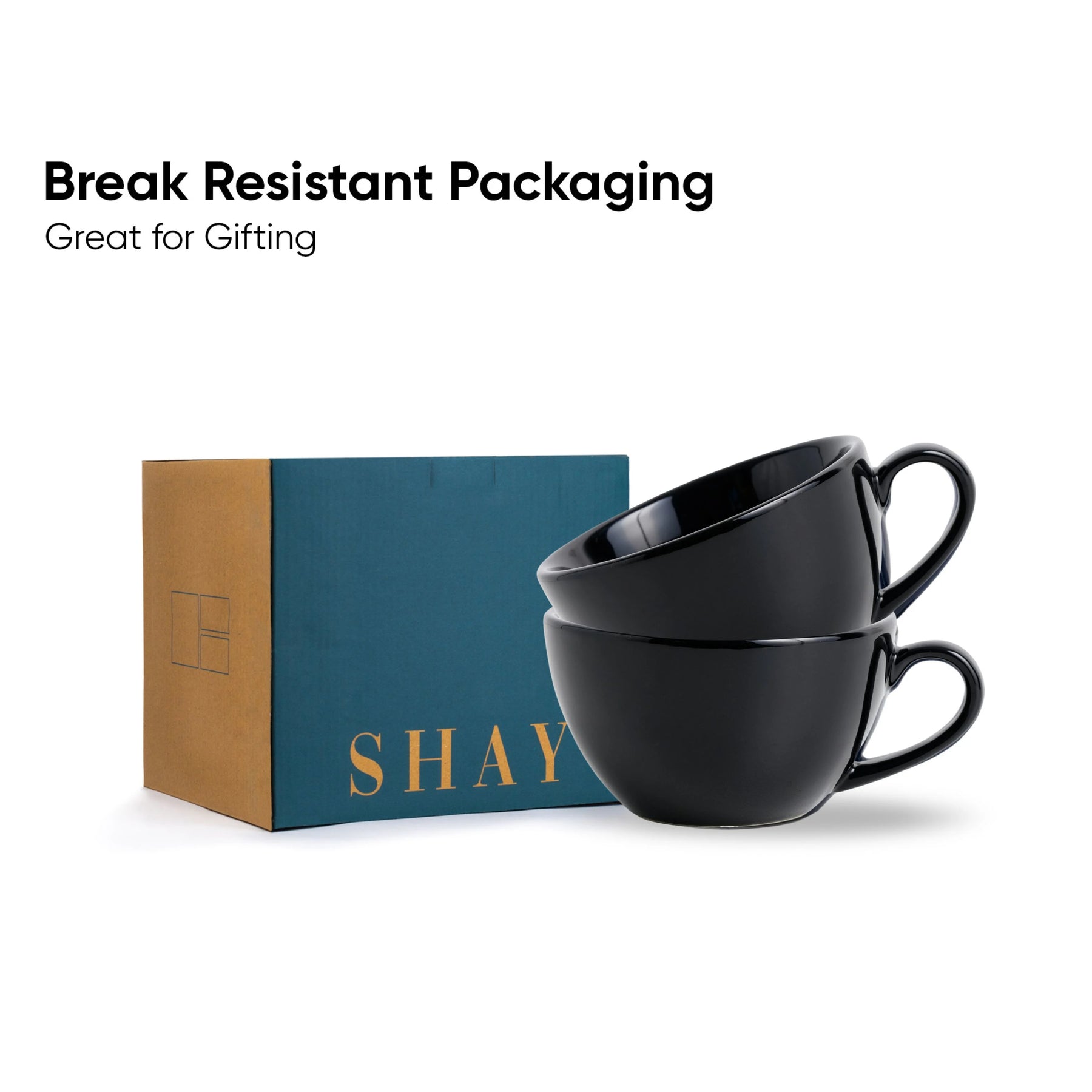 Black Cappuccino Cup Set of 2 | 250ml | Barista Collection