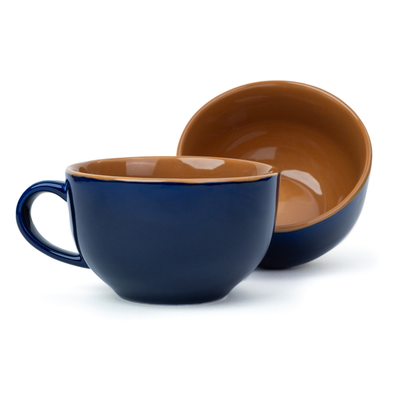 Large Ceramic Coffee Cup Set 320ml | XL Cuppa Collection | Glossy Finish