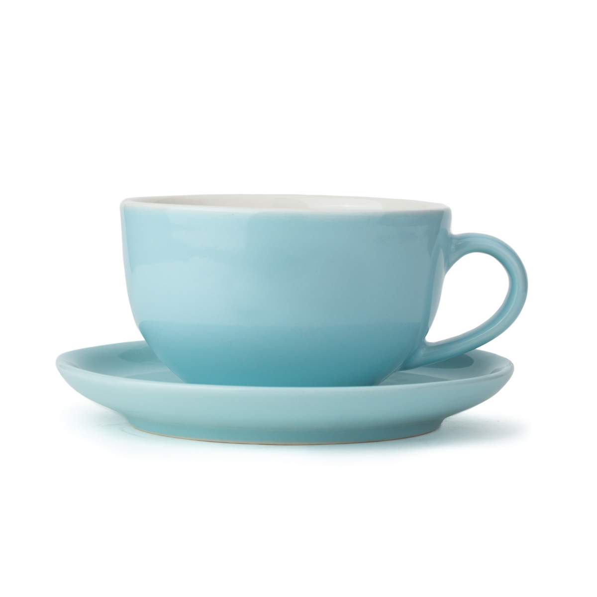 Large Light Blue Ceramic Coffee Cup & Saucer Set – 320ml | XL Cuppa Collection