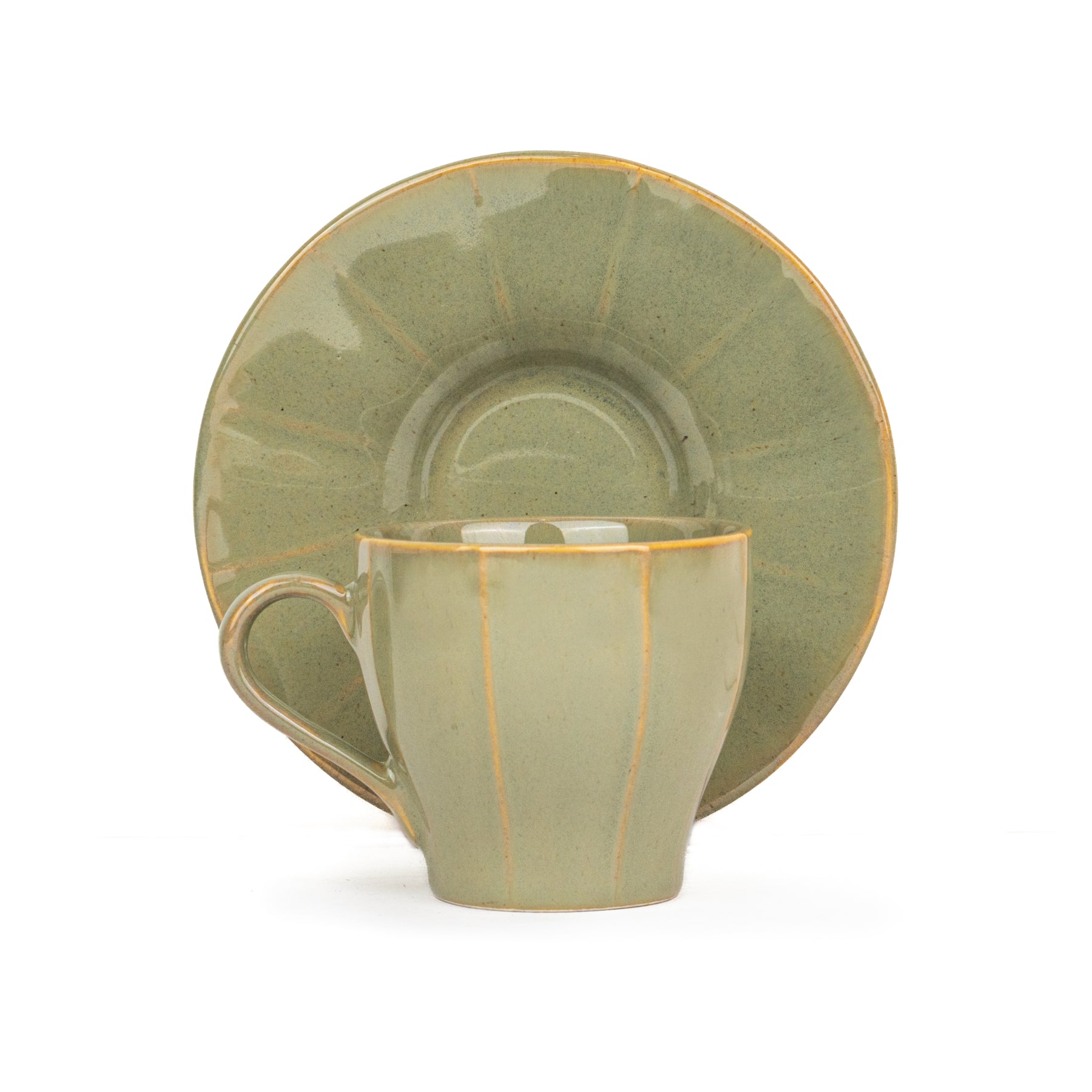 Ceramic Tea Cup & Saucer – Pista Green, 180ml
