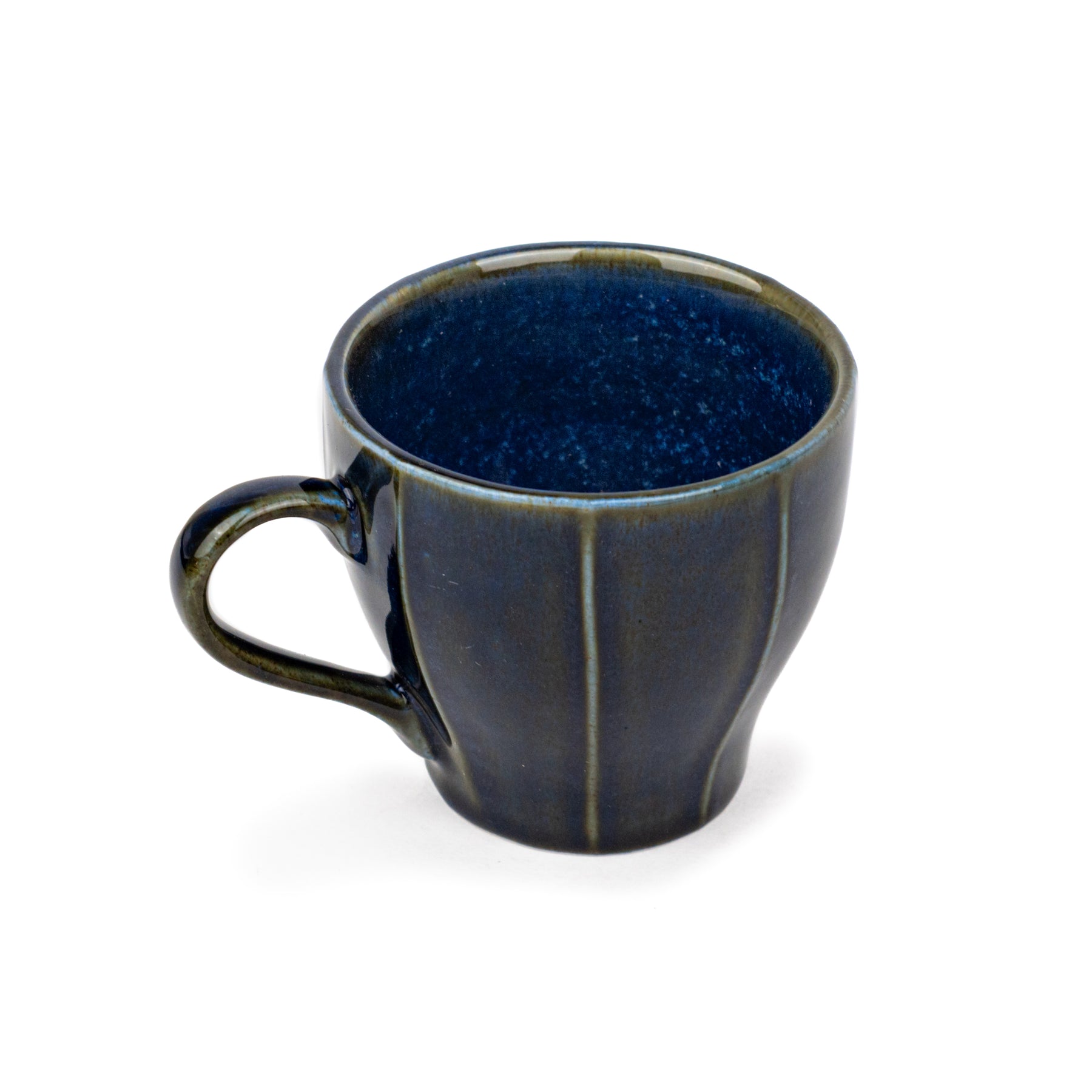 Ceramic Tea Cup & Saucer – Blue Green, 180ml | Reactive Glaze Finish