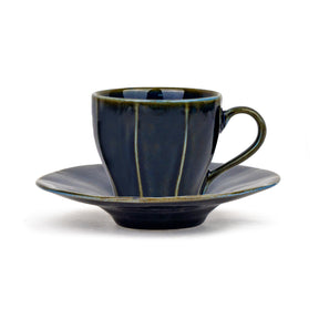 Ceramic Tea Cup & Saucer Set of 6 – Blue | 180ml | Glossy Finish | Self Reactive Collection
