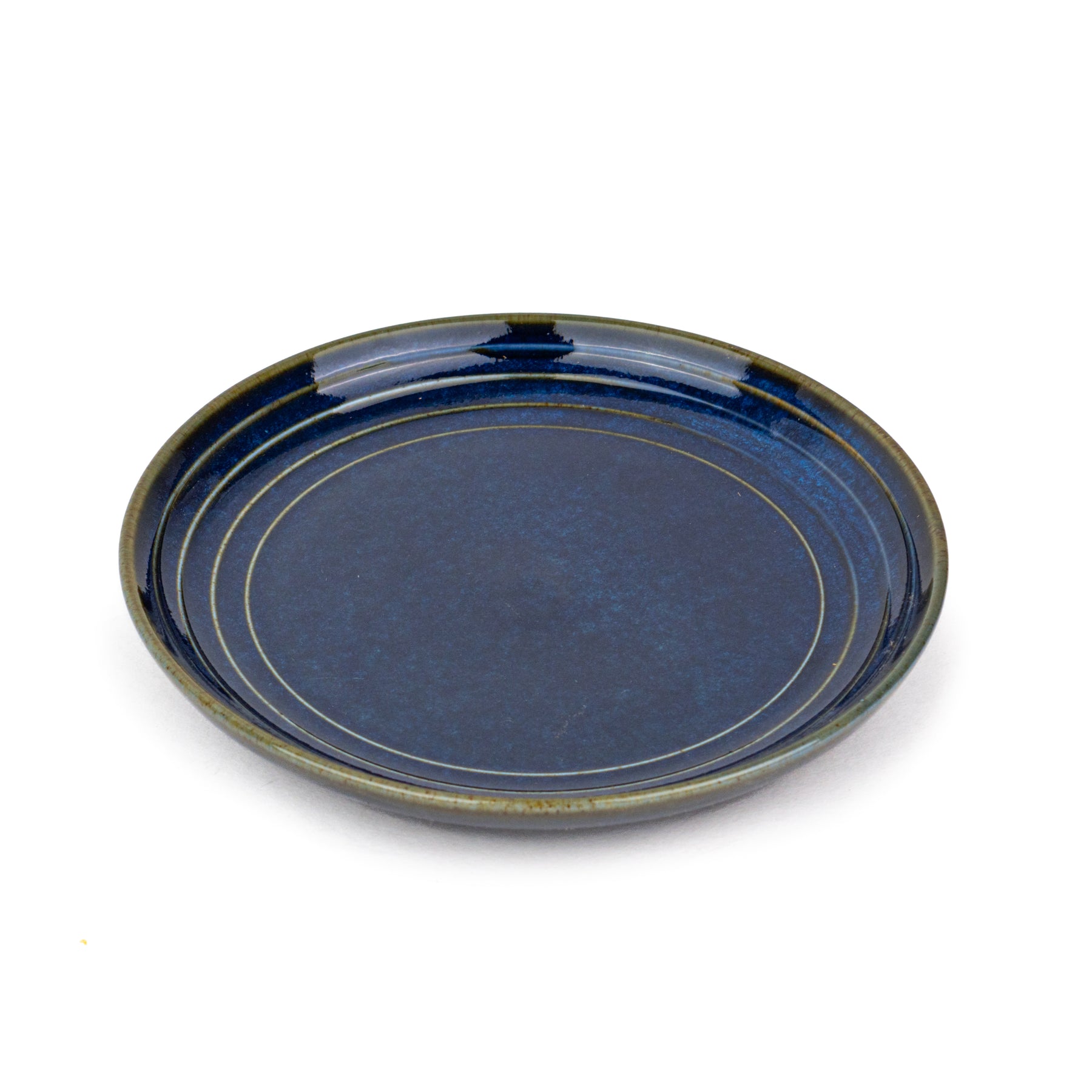 Ceramic Blue Quarter Plates Set of 6 | Snack & Dessert Plates | Self Reactive Collection