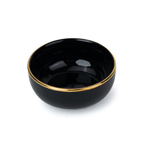 Ceramic Veg Bowls Set of 6 for Dinner | 180ml | Glossy Finish | Premium Ceramic | Gold Rim | Gold Line Collection | Multipurpose Katori Set