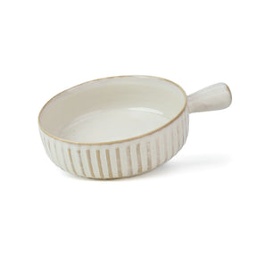 Ceramic Pasta Bowl with Handle | Flow Collection | Pasta Serving Bowl | White