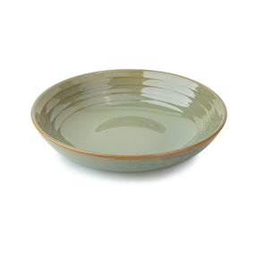 Ceramic Pasta Bowl 21cm – Pista Green | Reactive Glaze Porcelain