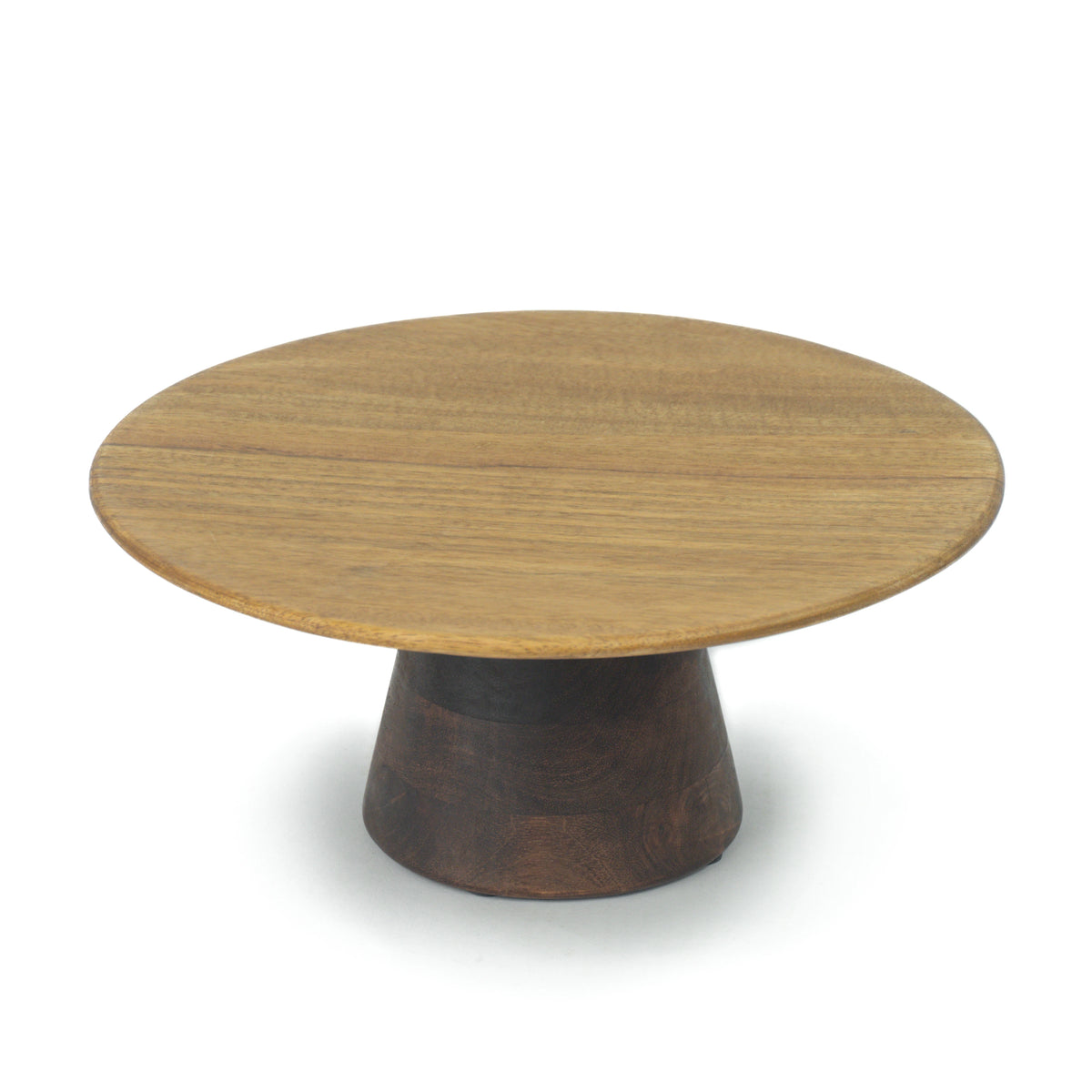 Wooden Cake Stand | Handcrafted Dual Tone Pedestal Stand for Cakes & Desserts