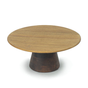 Wooden Cake Stand | Handcrafted Dual Tone Pedestal Stand for Cakes & Desserts