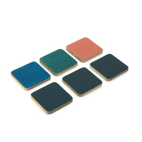 Handmade Wooden Coasters – Set of 6 | Multicolour