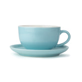 Large Cappuccino Cup Saucer Set, Light Blue, 320ml | XL Cuppa Collection | Glossy Finish