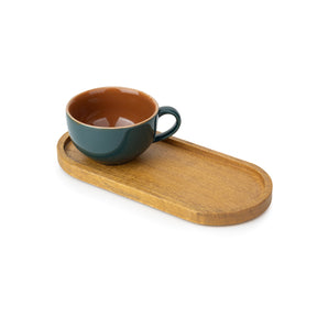 Small Wooden Cappuccino Tray | Elegant Wood Serving Tray