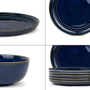 Ceramic Dinner Set | Flow Collection | 12 Pieces | Blue