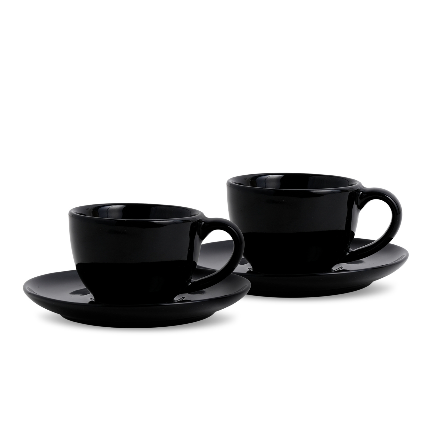 Ceramic Espresso Cup & Saucer Set (Set of 2, 100 ml) – Black