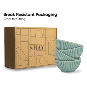 Ceramic Snack Bowl Set | 330ml | Set of 4 | Glossy Finish | Premium Stoneware