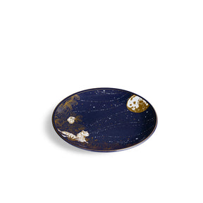 Decorative plate with celestial design on a white background