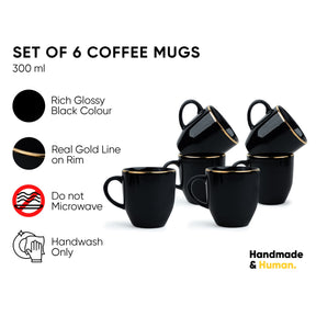 Ceramic Coffee Mug Set – Gold Line