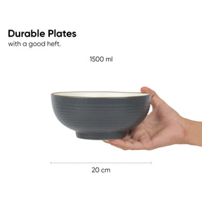 Ceramic Serving Bowl, 1500ml, 1 Pc | Japandi Collection | Large Size