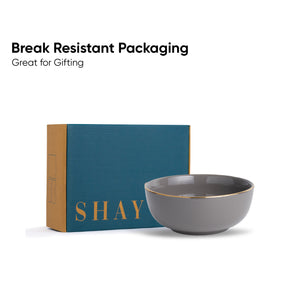 Ceramic Serving Bowl, 1500ml – Grey Gold | Glossy Finish | Large Size Bowl | Goldline Collection
