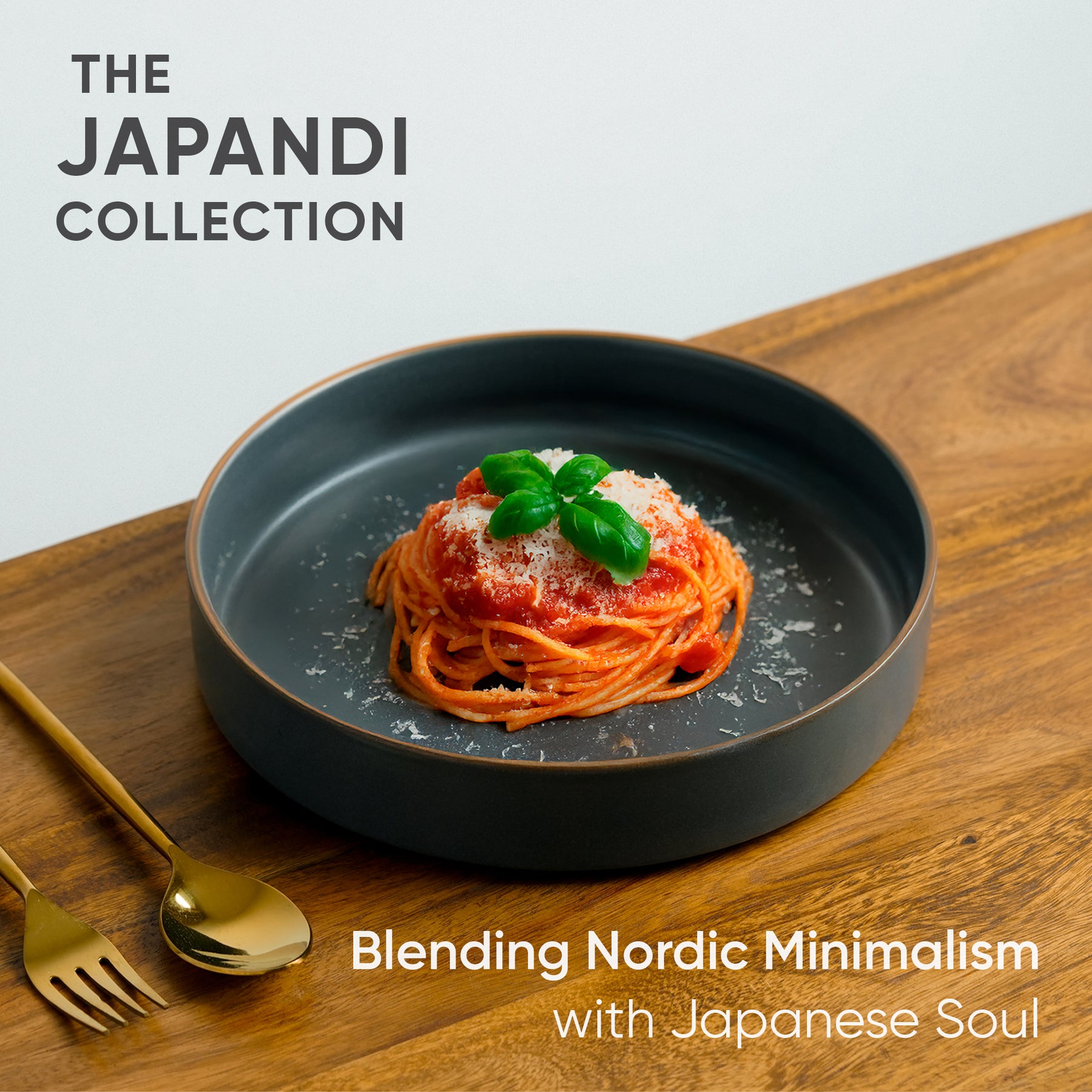 Stackable Ceramic Pasta Bowl Set of 2 Japandi Collection