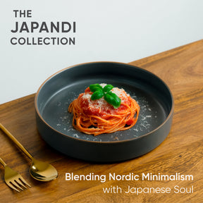 Stackable Ceramic Pasta Bowl Set of 2 Japandi Collection