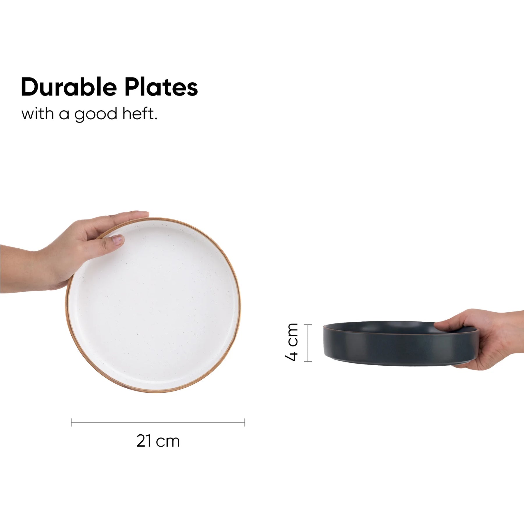 Ceramic Breakfast Set | Japandi Collection | 6 Pieces | Grey & White