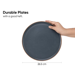 Ceramic Dinner Plates Set, 6 Pieces | Japandi Series | Matte Finish