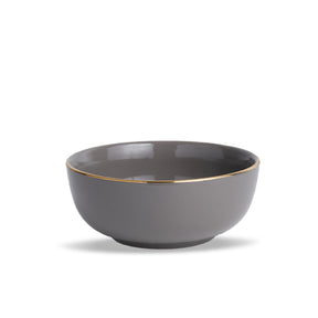 Ceramic Serving Medium Bowls Set of 2, 1000ml – Grey Gold | Glossy Finish | Premium Ceramic | Goldline Collection