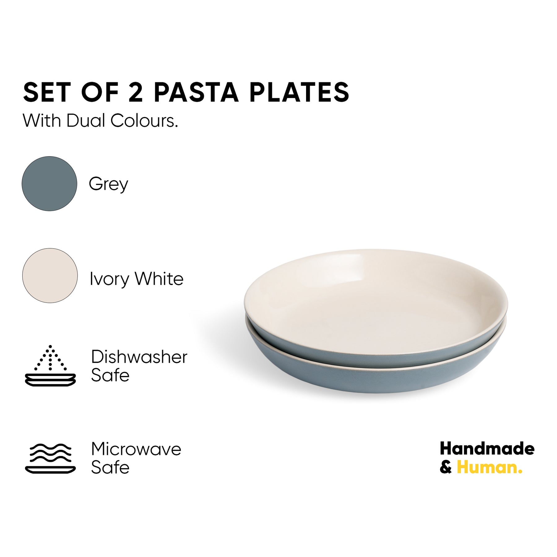 Ceramic Salad Plate | Slow Collection | Set of 2 Grey