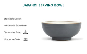 Ceramic Serving Bowl, 1500ml, 1 Pc | Japandi Collection | Large Size