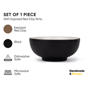 Ceramic Serving Bowl, 1500ml, 1 Pc | Japandi Collection | Large Size