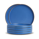 Ceramic Dinner Plates Set, 6 Pieces | Japandi Series Blue