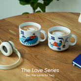 Couple’s Ceramic Cappuccino Cup Set – His & Her (350ml)