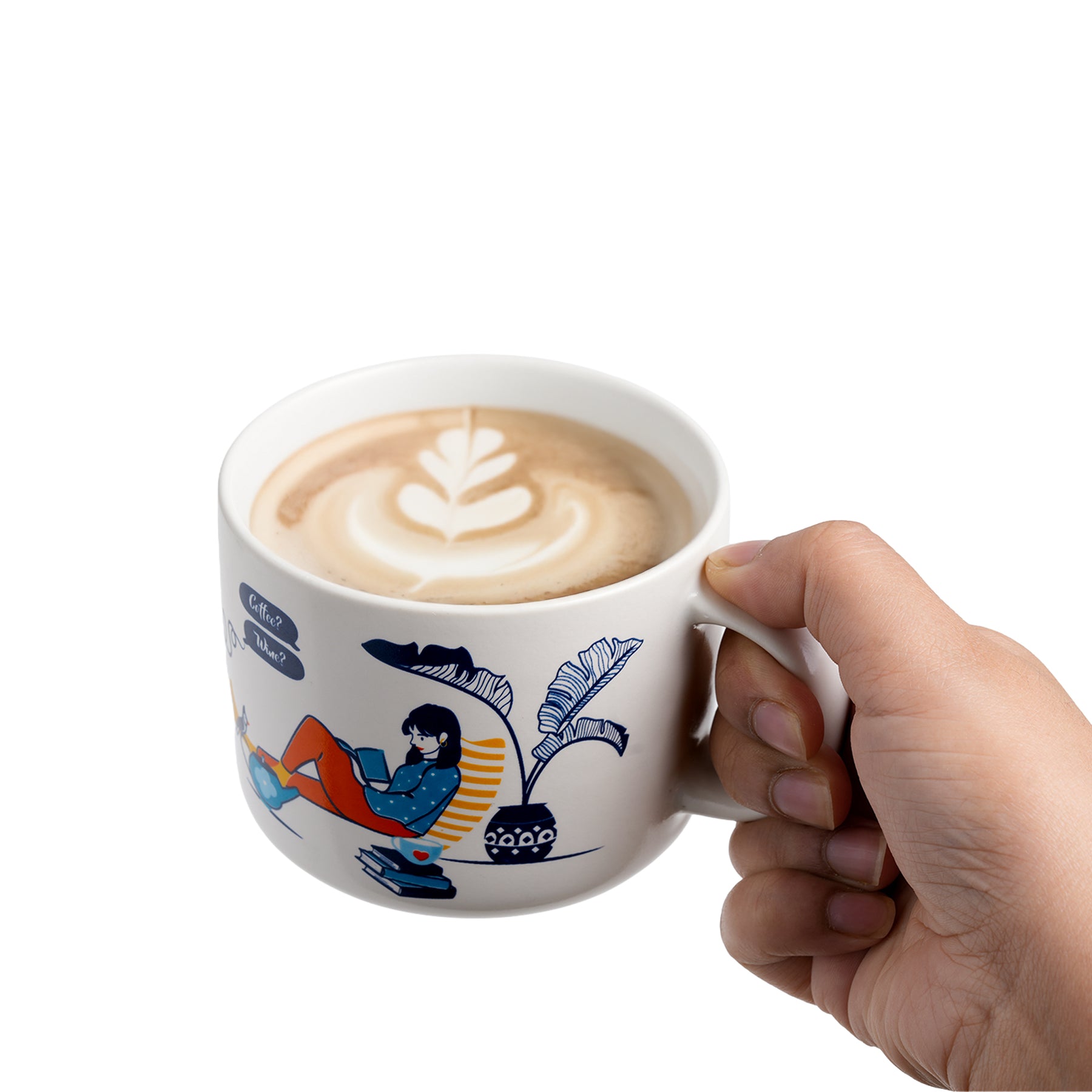 Ceramic Cappuccino Cup Set of 2 – His & Her (350ml)