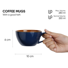 Navy Blue Cappuccino Cup of 2 | 250ml | Barista Collection