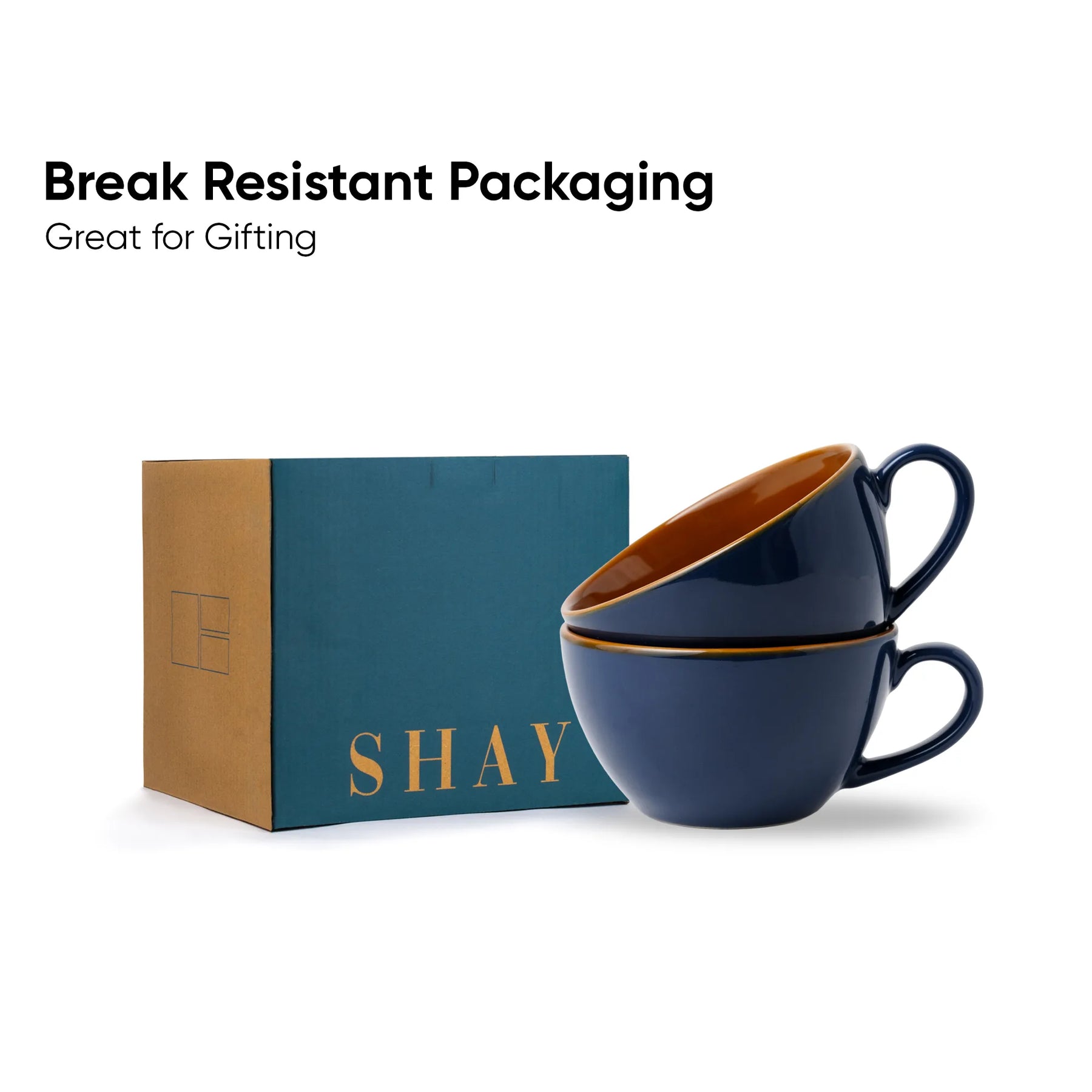 Navy Blue Cappuccino Cup of 2 | 250ml | Barista Collection