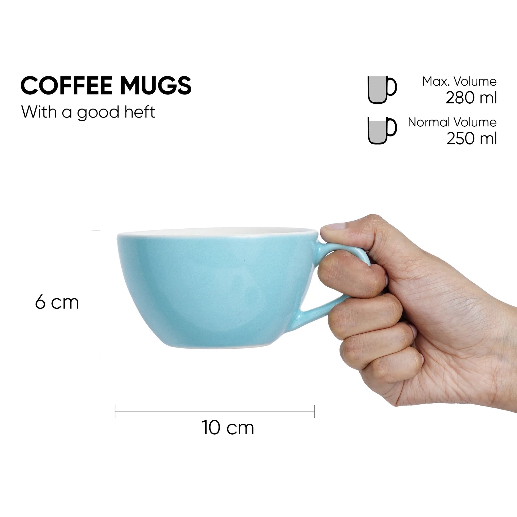 Sky Blue Cappuccino Cup Set of 2 | 250ml | Barista Collection