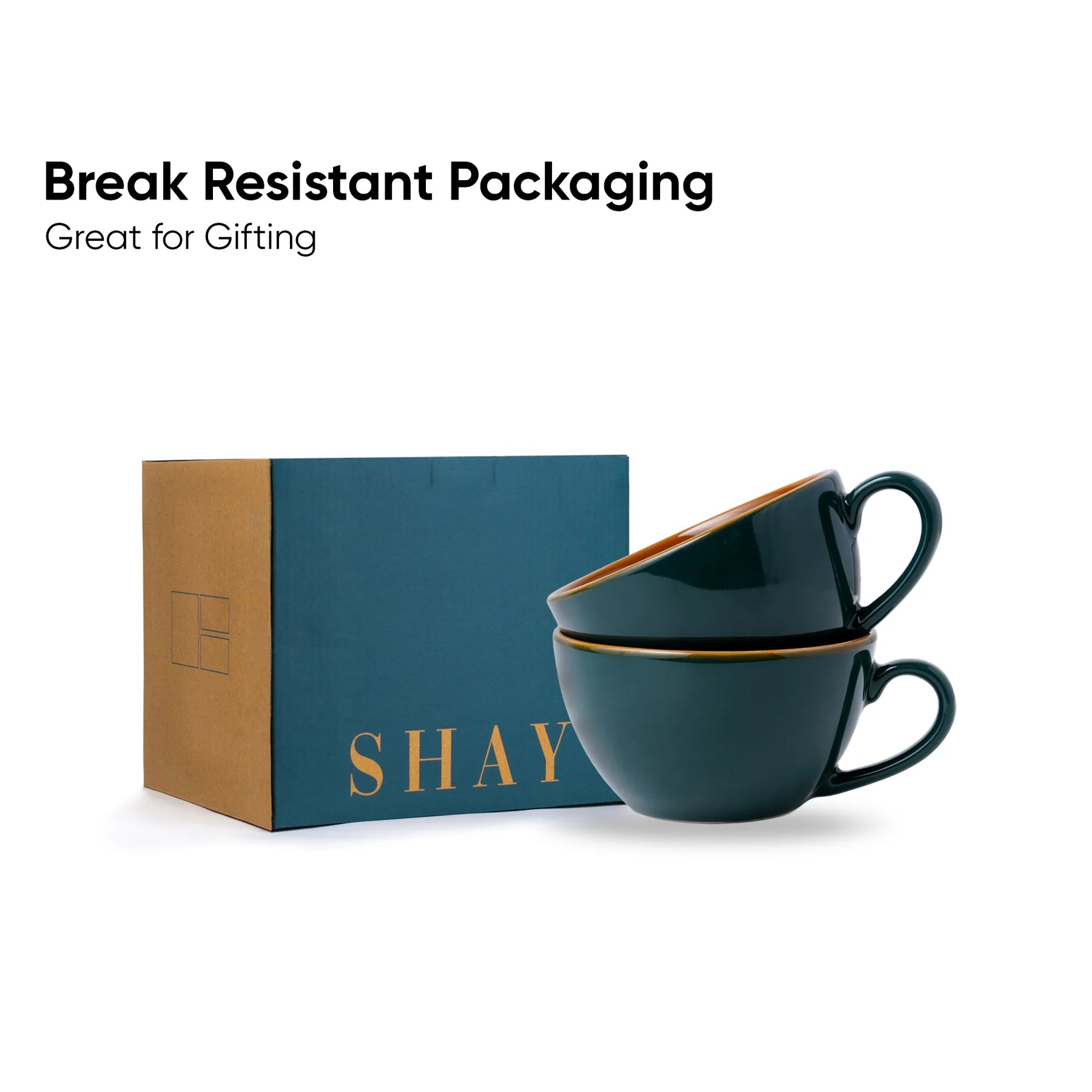 Teal Green Cappuccino Cup Set of 2 | 250ml | Barista Collection